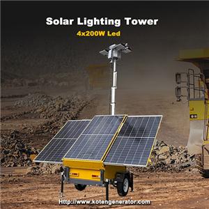 Torre de iluminación solar móvil
