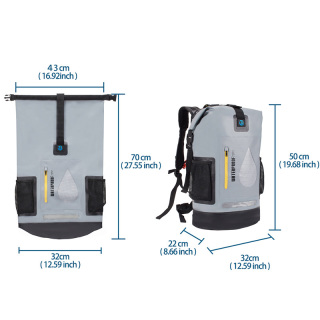 Roll-top Waterproof Backpack With 2L Dry Bag Attached