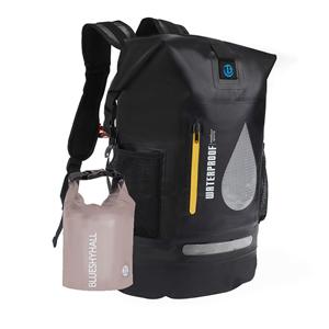Roll-top Waterproof Backpack With 2L Dry Bag Attached