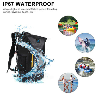 Roll-top Waterproof Backpack With 2L Dry Bag Attached
