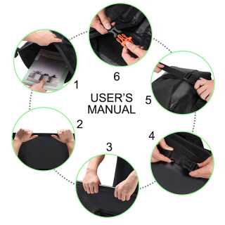 Roll-top Waterproof Backpack With 2L Dry Bag Attached