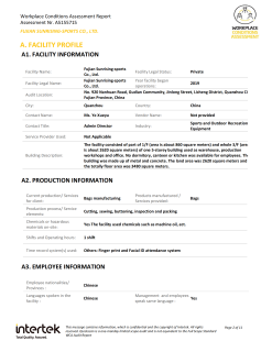 Workplace Conditions Assessment