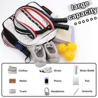 Pickleball Bag, Pickleball Paddle Shoulder Bag, Pickleball Tote Bag with Zipper & Adjustable Shoulder Strap for Pickleball Racquet