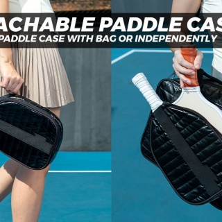 Pickleball Backpack W/Detachable Pickleball Paddle Cover, Water Bottle Holder, Adjustable Shoulder Straps, Soft handles, & 2 Hanging Carabiner Clips