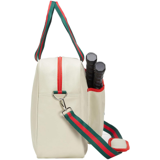 White PU Crossbody Pickleball Bag Women Pickleball Tote Bag Pickleball Paddle Shoulder Bag with Water Bottle Holder, Pickleball Gift Idea