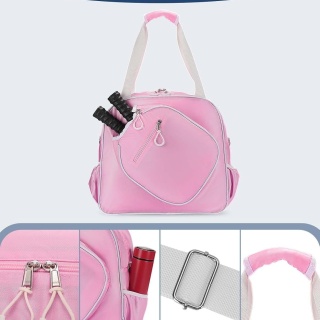 Large Pickleball Tote Bag with Zipper &Removable Shoulder Strap, for 8 Paddles & Clothing