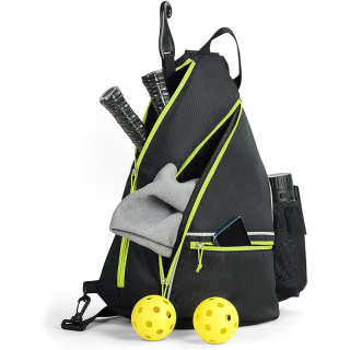 Pickleball Bag, Men's & Women's Pickleball Backpack, Adjustable Sling Bag w/Fence Hook/Large Capacity/Safety Pocket