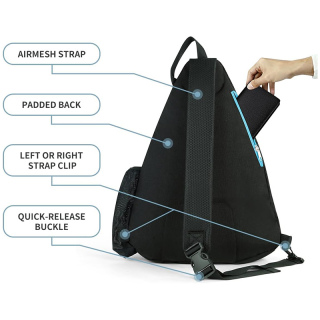 Pickleball Bag, Men's & Women's Pickleball Backpack, Adjustable Sling Bag w/Fence Hook/Large Capacity/Safety Pocket