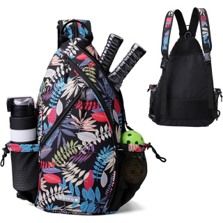 Pickleball Bag for Women & Men, Adjustable Reversible Sling Bags with Fence Hook, Protable Pickle Ball Paddle Backpack, Pickleball Accessories