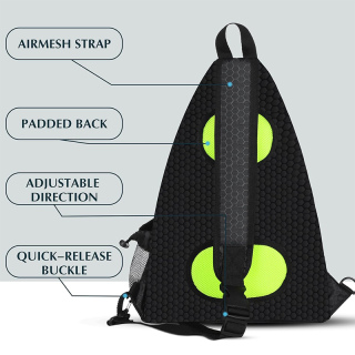 Pickleball Bag Unisex Adjustable Sling Backpack with Fence Hook Multiple Compartments