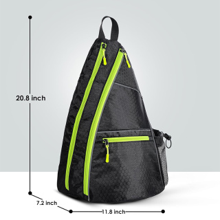 Pickleball Bag Unisex Adjustable Sling Backpack with Fence Hook Multiple Compartments