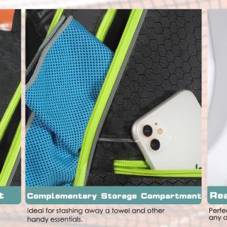 Pickleball Bag Unisex Adjustable Sling Backpack with Fence Hook Multiple Compartments