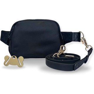 Hands Free Leash and Belt Bag | Black Belt Bag Leash