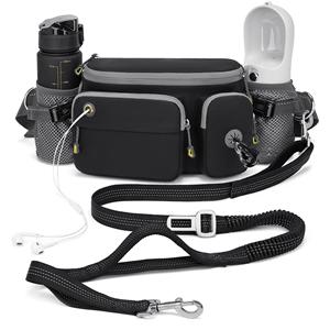 5.8FT Dog Running Leash,Adjustable Waist Belt for Walking Training Hiking Jogging Biking,Car Seat Belt Buckle,Reflective Stitches