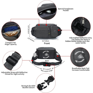 5.8FT Dog Running Leash,Adjustable Waist Belt for Walking Training Hiking Jogging Biking,Car Seat Belt Buckle,Reflective Stitches