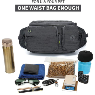 5.8FT Dog Running Leash,Adjustable Waist Belt for Walking Training Hiking Jogging Biking,Car Seat Belt Buckle,Reflective Stitches