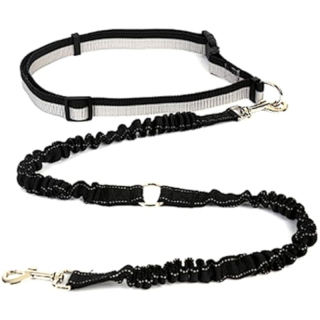 Dog Leash Waist Leash Bungee Retractable for Medium and Large Dogs, with Reflective Stitches for Walking, Jogging and Running