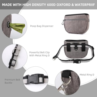 Dog Leash Waist Leash Bungee Retractable for Medium and Large Dogs, with Reflective Stitches for Walking, Jogging and Running