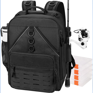 Medium Fishing Tackle Daily Backpack, Large Storage Water-resistant Fishing Bag Store Fishing Gear and Equipment