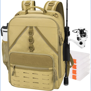 Medium Fishing Tackle Daily Backpack, Large Storage Water-resistant Fishing Bag Store Fishing Gear and Equipment