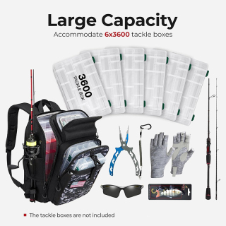 Fishing Backpack/Sling Bag with Rod & Gear Holder, Lightweight Sling Tackle Storage Bag with Protective Rain Cover