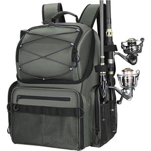 Fishing Backpack with Rod Holders & Cooler, 45L Large Water-resistant Fishing Tackle Bag,Fishing Tackle Backpack