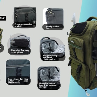 Fishing Tackle Backpack With Rod Holders, 40L Tackle Bag With Cooler, Fishing Bag, Fishing Tackle Backpack, Fishing Tackle Box Backpack