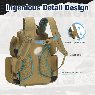 Fishing Tackle Backpack with 4 Trays, Large Outdoor Storage Tackle Bag with Protective Rain Cover for Fishing Gear