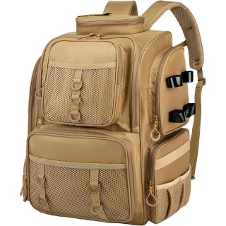 Fishing Tackle Backpack with Rod Holders (Trays Not included), Bottle Holder, for Fishing Gear, Equipment