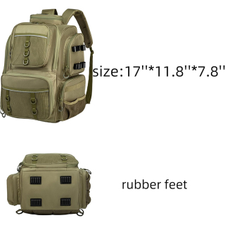 Fishing Tackle Backpack with Rod Holders (Trays Not included), Bottle Holder, for Fishing Gear, Equipment