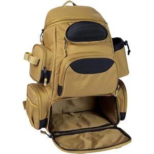 Fishing Tackle Backpack Water Resistant Tactical Bag Soft Tackle Box with Rod Holder and Protective Rain Cover