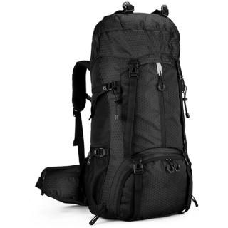 60L Hiking Backpack, Waterproof Camping Backpacking Backpack for Men Outdoor Traveling Climbing Daypack with Rain Cover (Black)