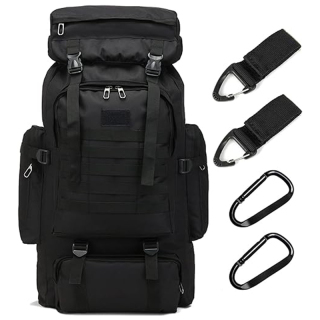 70L Waterproof Hiking Daypack Large Hiking Backpack, Hunting Camping Rucksack Backpack for Men Outdoor Sports Backpack (Desert camouflage)