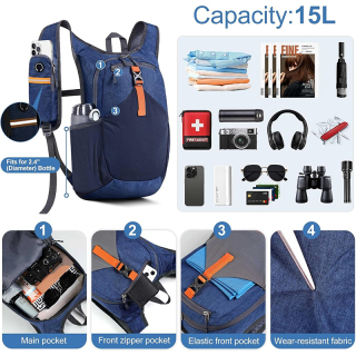 Small Hiking Backpack for Men Women Foldable Packable Back Pack Ultralight Hiking Daypack for Travel Camping Outdoor, Turquoise