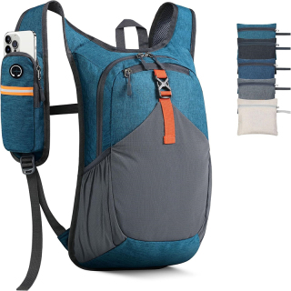 Small Hiking Backpack for Men Women Foldable Packable Back Pack Ultralight Hiking Daypack for Travel Camping Outdoor, Turquoise