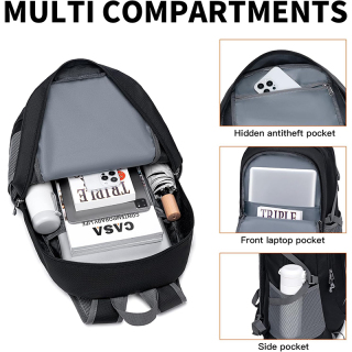 Ultra Lightweight Packable Backpack for Travel Camping, 45L Hiking Backpack Waterproof Foldable Daypack for Men Women Black