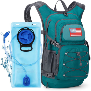 Hydration Backpack, Hiking Backpack with 2L/3L Water Bladder, High Flow Bite Valve Water Backpack Lightweight