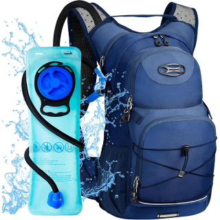 Hydration Backpack 25L, Hiking Backpack with 3L Water Bladder and Rain Cover, Light Water Backpack for Camping Cycling or Daily Men Women