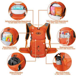 Hydration Backpack 25L, Hiking Backpack with 3L Water Bladder and Rain Cover, Light Water Backpack for Camping Cycling or Daily Men Women