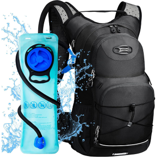 Hydration Backpack 25L, Hiking Backpack with 3L Water Bladder and Rain Cover, Light Water Backpack for Camping Cycling or Daily Men Women