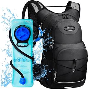Hydration Backpack 25L, Hiking Backpack with 3L Water Bladder and Rain Cover, Light Water Backpack for Camping Cycling or Daily Men Women