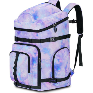 65L Ski Boot Bag Backpack with 8 Pockets, Waterproof Ski Snowboard Boot Bags for Air Travel, Ski Gear Bag Backpacks for Boots, Accessories for Adults