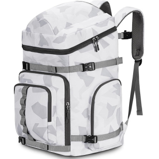 65L Ski Boot Bag Backpack with 8 Pockets, Waterproof Ski Snowboard Boot Bags for Air Travel, Ski Gear Bag Backpacks for Boots, Accessories for Adults