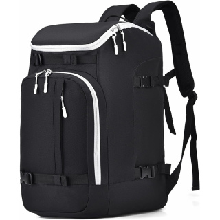 Ski Boot Bag Black Cooler Backpack 50L Waterproof Snowboard Travel Luggage Snow Bags for Youth Men Ski Helmet Goggles Gloves Skiing Gear Accessories