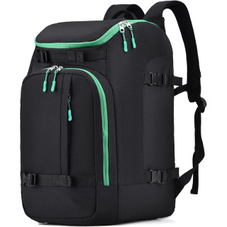 Ski Boot Bag Black Cooler Backpack 50L Waterproof Snowboard Travel Luggage Snow Bags for Youth Men Ski Helmet Goggles Gloves Skiing Gear Accessories