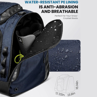 Boot Bag - Upgraded Ski Boots and Snowboard Boots Bag, Excellent for Travel with Waterproof Exterior & Bottom - for Men, Women and Youth