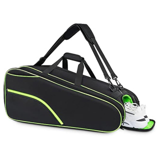 Large Protective Convertible Racquet Backpack with Shoes Compartment for Men Women with Cooler Pocket & Removeable Shoulder Strap for Sport Equipment