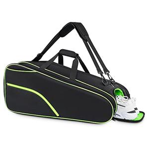 Large Protective Convertible Racquet Backpack with Shoes Compartment for Men Women with Cooler Pocket & Removeable Shoulder Strap for Sport Equipment