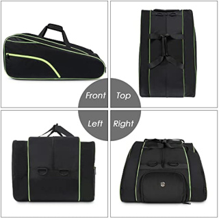 Large Protective Convertible Racquet Backpack with Shoes Compartment for Men Women with Cooler Pocket & Removeable Shoulder Strap for Sport Equipment