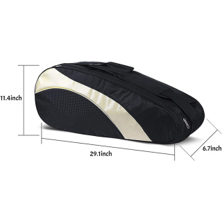 Badminton Racket Shoulder Bag Backpack with Shoe Compartment, Multifunction 6 Racquets Tennis Bag for Men and Women, 12 Rackets Bag